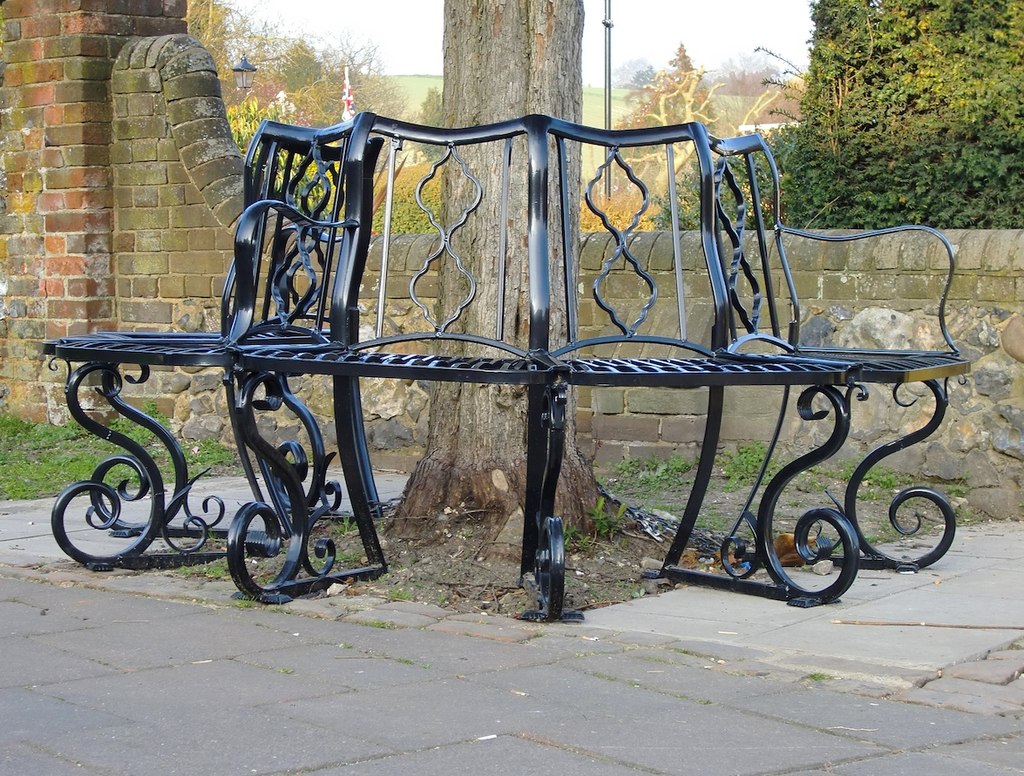 Wrought-iron Seats By The Churchyard © Stefan Czapski :: Geograph 