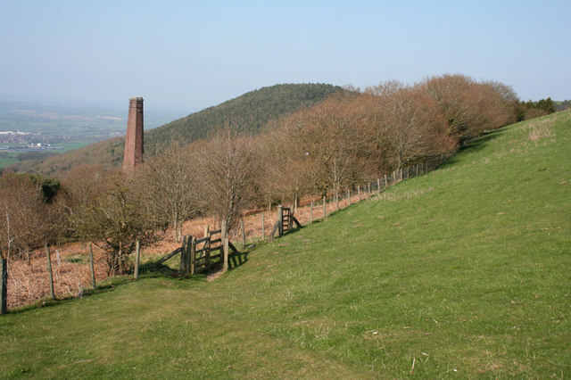 View towards mine chimney, Resting Hill