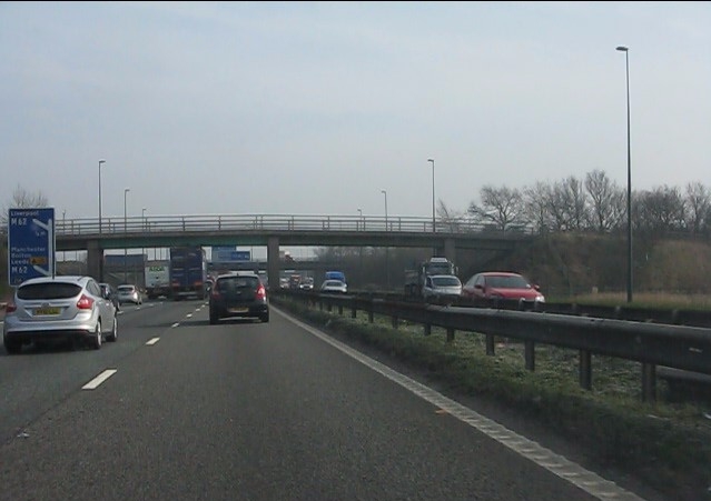 M6 Motorway - Footbridge North Of Croft © Peter Whatley :: Geograph 