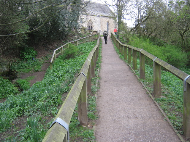 Public footpath from the banks of the River Tees to pass through the churchyard of St Mary's Parish Church in Gainford