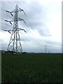 Farmland and pylons near Flintham Grange