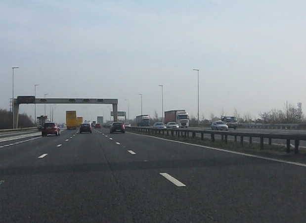 M6 motorway - southbound M62 slip roads... © Peter Whatley :: Geograph ...