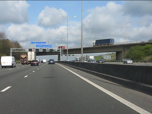 M1 motorway - former M10 bridge © Peter Whatley cc-by-sa/2.0 ...