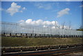 Works border fence by the District Line