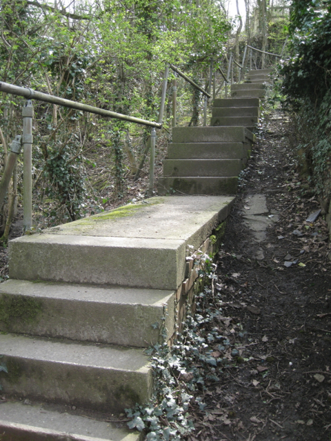Steps to Spout Lane east of Rowel Bridge