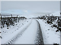 SD8074 : The lane to High Birkwith in the snow by John S Turner