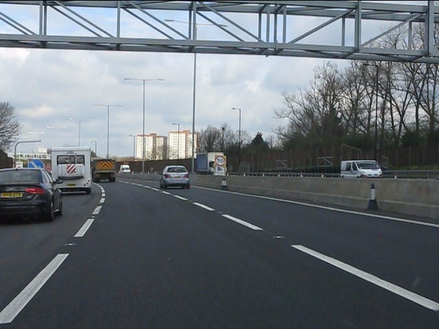 M1 motorway - roadworks north of... © Peter Whatley :: Geograph Britain ...