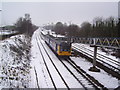 Train approaching Kirk Sandall