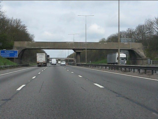 Another Collingtree footbridge on the M1... © Peter Whatley cc-by-sa/2. ...