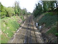 View from Purley Downs Road of the railway line