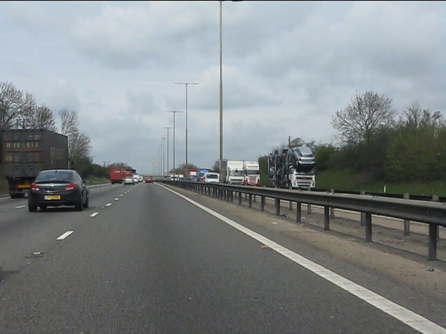 M1 motorway in cutting north of Flore © Peter Whatley :: Geograph ...