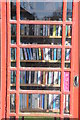 Telephone box used as a library