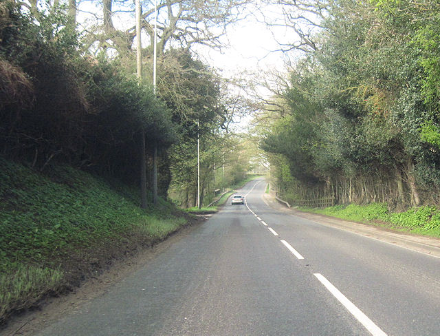 A556 west approaching Overdale Lane junction