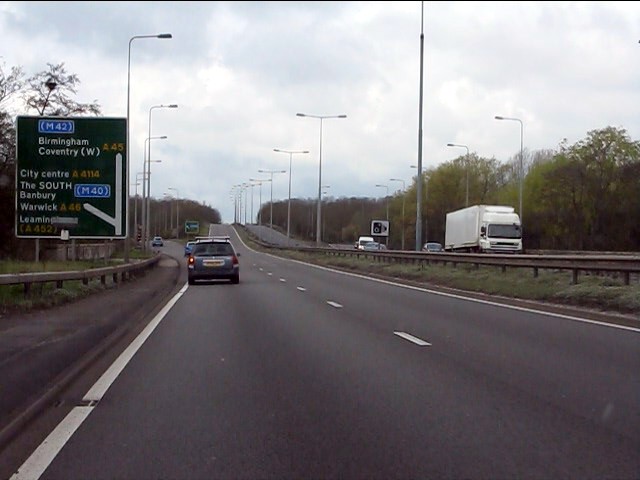 A45 approaching Stivichall Junction (A46)