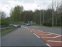 SP3475 : Free-flow slip road at Stivichall junction by Peter Whatley