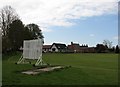 Abington Cricket Ground: sightscreen and pavilion