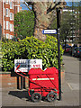 Royal Mail trolley at Scott Ellis Gardens