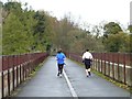 NZ1456 : Runners on Pont Burn Viaduct by Christine Johnstone