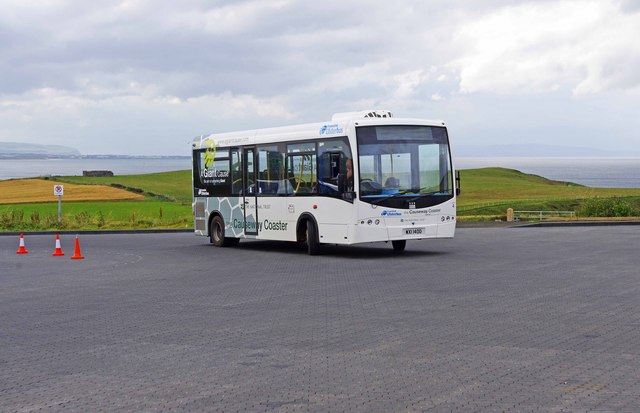 Causeway Coaster bus turning in car park P L Chadwick cc by