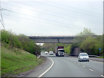 SJ5116 : Railway Bridge over A5124 by Roy Hughes