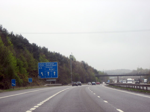 M54 Eastbound Approaching Junction 5 The... © Roy Hughes cc-by-sa/2.0 ...