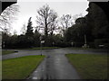 Saint Mary, Shackleford: view from the lychgate towards the road