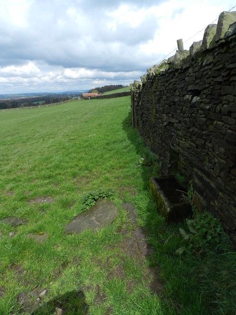 Dry stone wall with small trough
