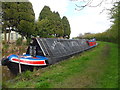 Working Narrow Boat Hadar moored outside Whixhall Marina