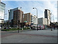 Looking from Eyre Street towards the Furnival Street Roundabout