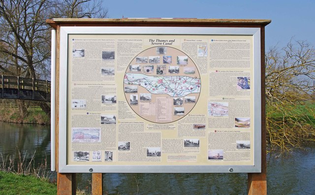 Thames & Severn Canal information board... © P L Chadwick :: Geograph