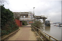 TQ4079 : Aerial Conveyor over the Thames Path by N Chadwick