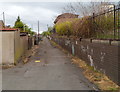 Back alley at the edge of the railway, Port Talbot