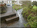 Nant Cwm-parc flows towards Kingsley Place footbridge, Senghenydd 