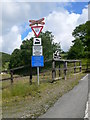 SN6778 : Sign on Nantyronen Crossing of the Vale of Rheidol Railway by Eirian Evans