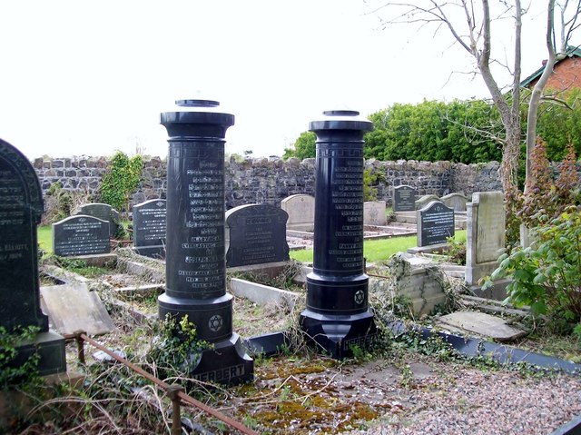 The graves of Joseph and Fanny Herbert at the Jewish section of the Belfast City Cemetery