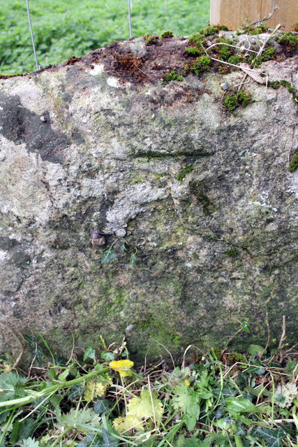 Weathered benchmark on stone at path... © Roger Templeman :: Geograph ...