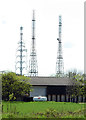 Transmission masts at Glebe Farm, Ousden