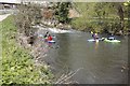 Canoeists by the weir