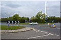 The roundabout at the end of Perimeter Lane