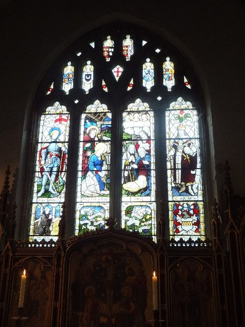 The east window of Dean Prior church
