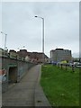 Approaching an underpass on the A61