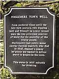 SU9032 : Haslemere Town Well Plaque by Colin Smith