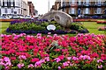 Sculpture in a flowerbed on Royal Crescent