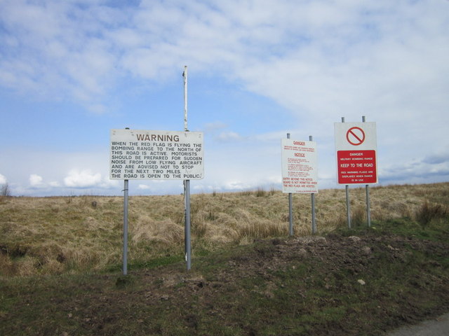 Warning signs near Wobiegill Sike