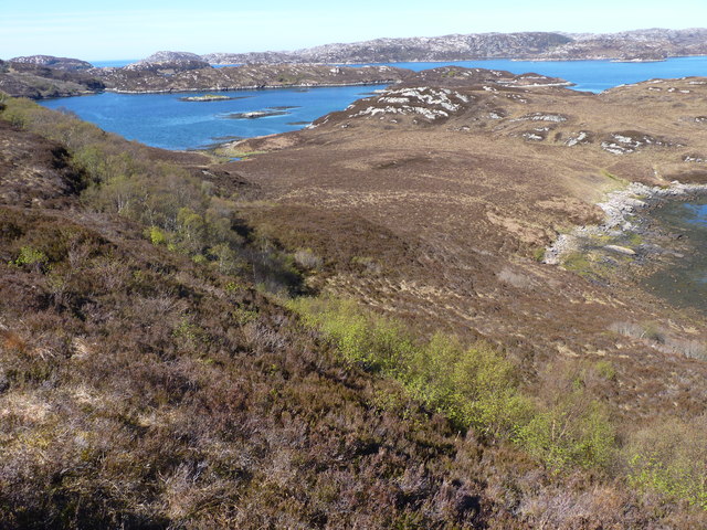 Moorland with Eilean Dubh na Fionndalach Bige in the distance