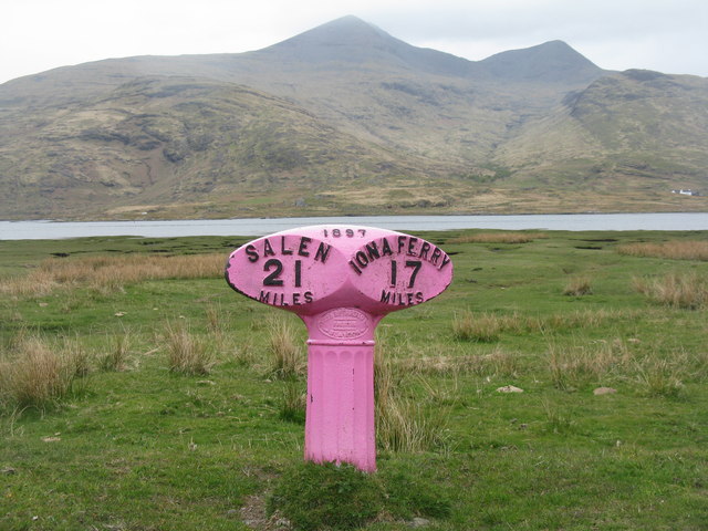 Mull Milepost - in the pink!