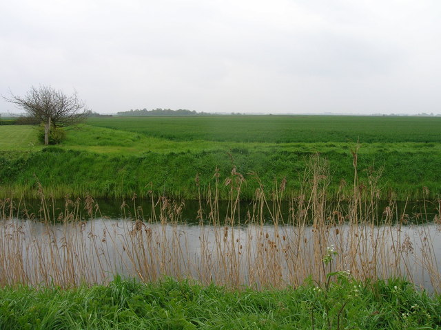 Drain and farmland by Puddock Road