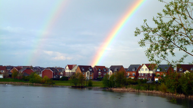Rainbow over Pond