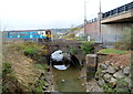 Arriva Trains Wales train crosses the Afon Lliedi, Llanelli