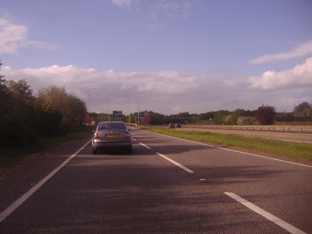 Exiting the A12 at the Boreham Interchange